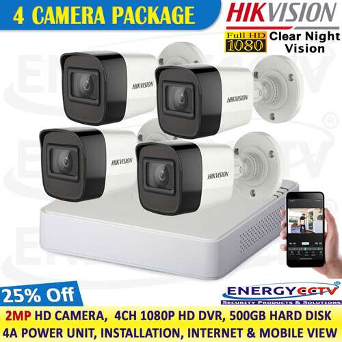 HIKVISION CCTV 1080p 4 Camera with 1080P 4ch DVR Complete Package 25% ...