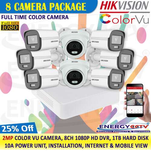 Hikvision 1080P Day and Night Color 8 Camera's with 8CH Turbo HD CCTV ...